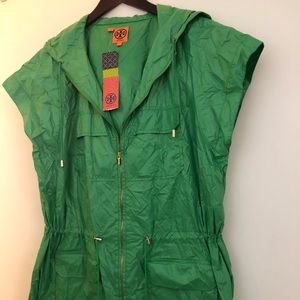 NWT - Tory Burch Rain Jacket - Green/L